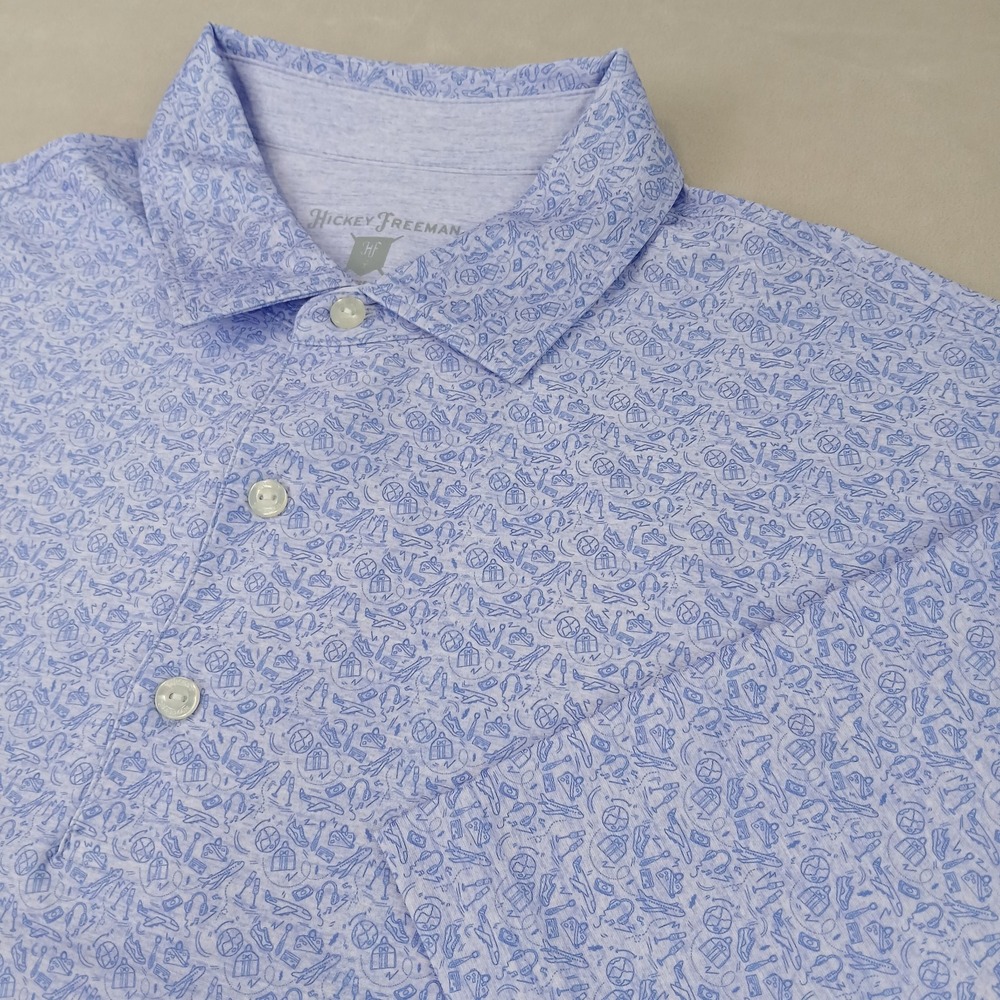 Hickey Freeman Golf Large Mens Shirt Polo Stretch Performance Geometric 23x29